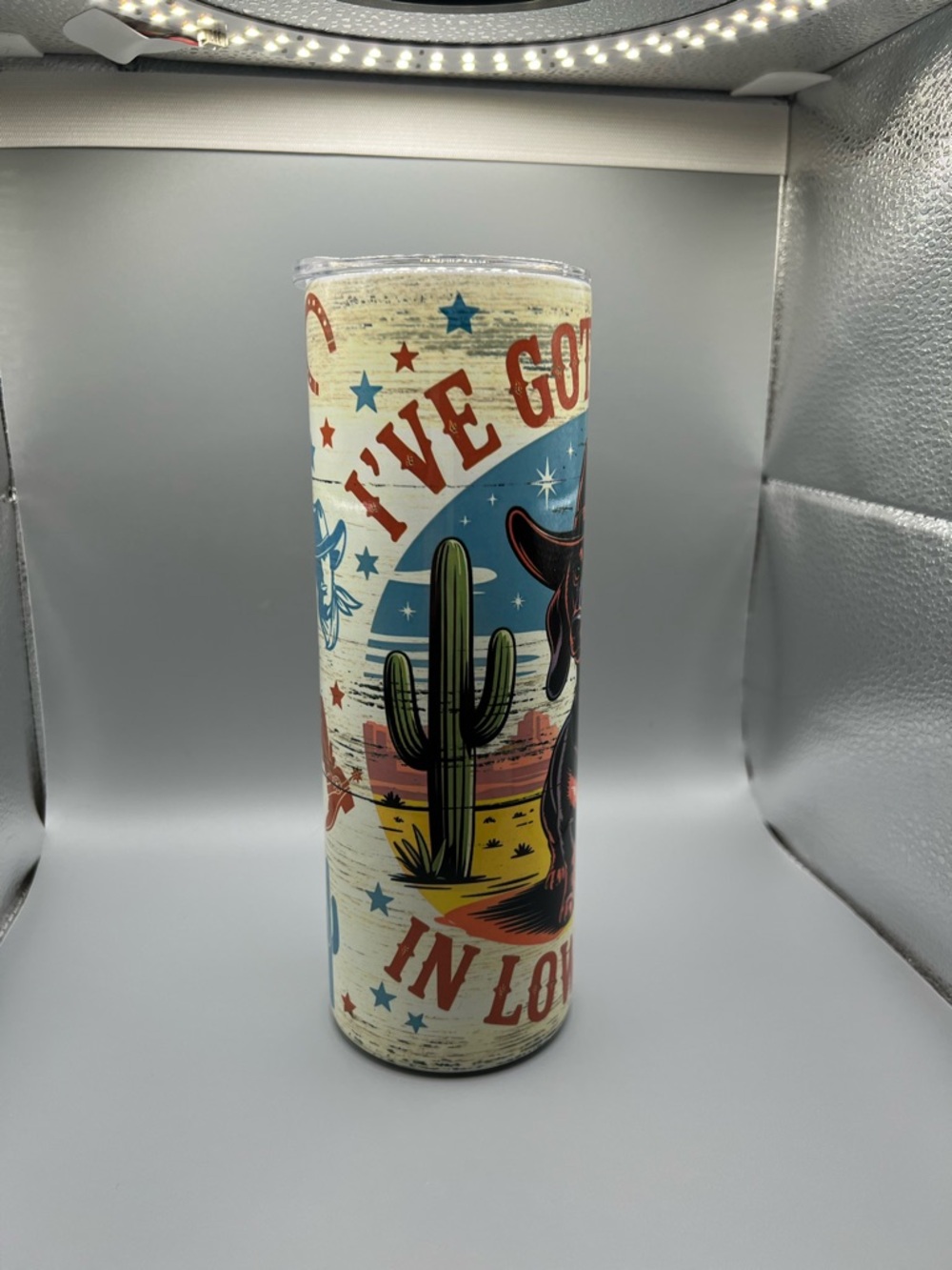 Dachshund Cowboy Graphic Stainless Tumbler - Handmade #O0070C - Picture 2 of 7